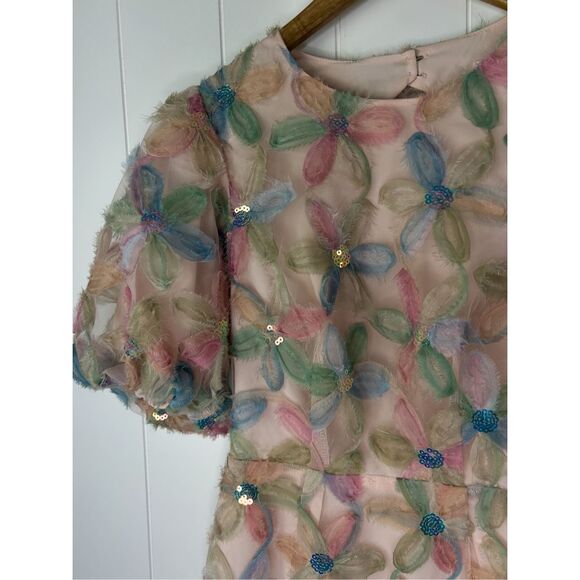 Entro Favorite Fleur Mesh Mini Dress Cutout Back Size S - Picture 4 of 13